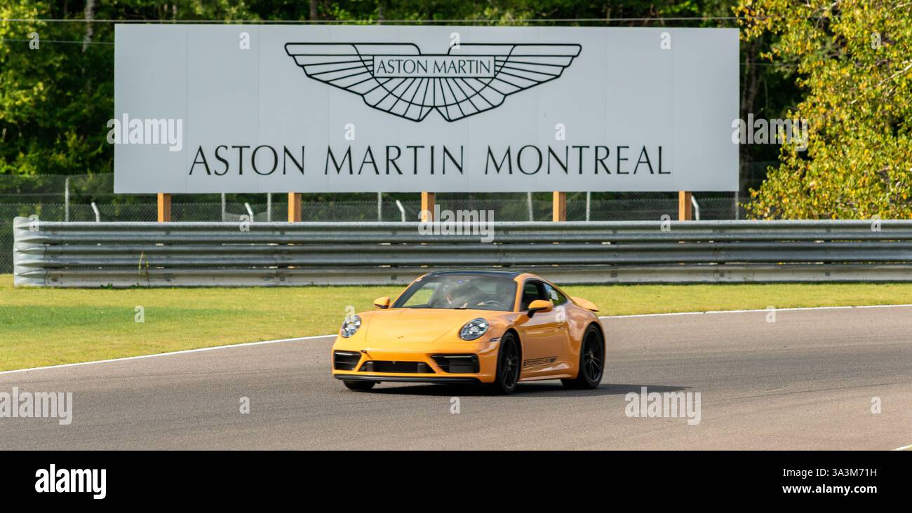 Porsche week-end au circuit Mont-Tremblant, Québec, Montréal, commandité par Aston Martin Montréal. Banque D'Images