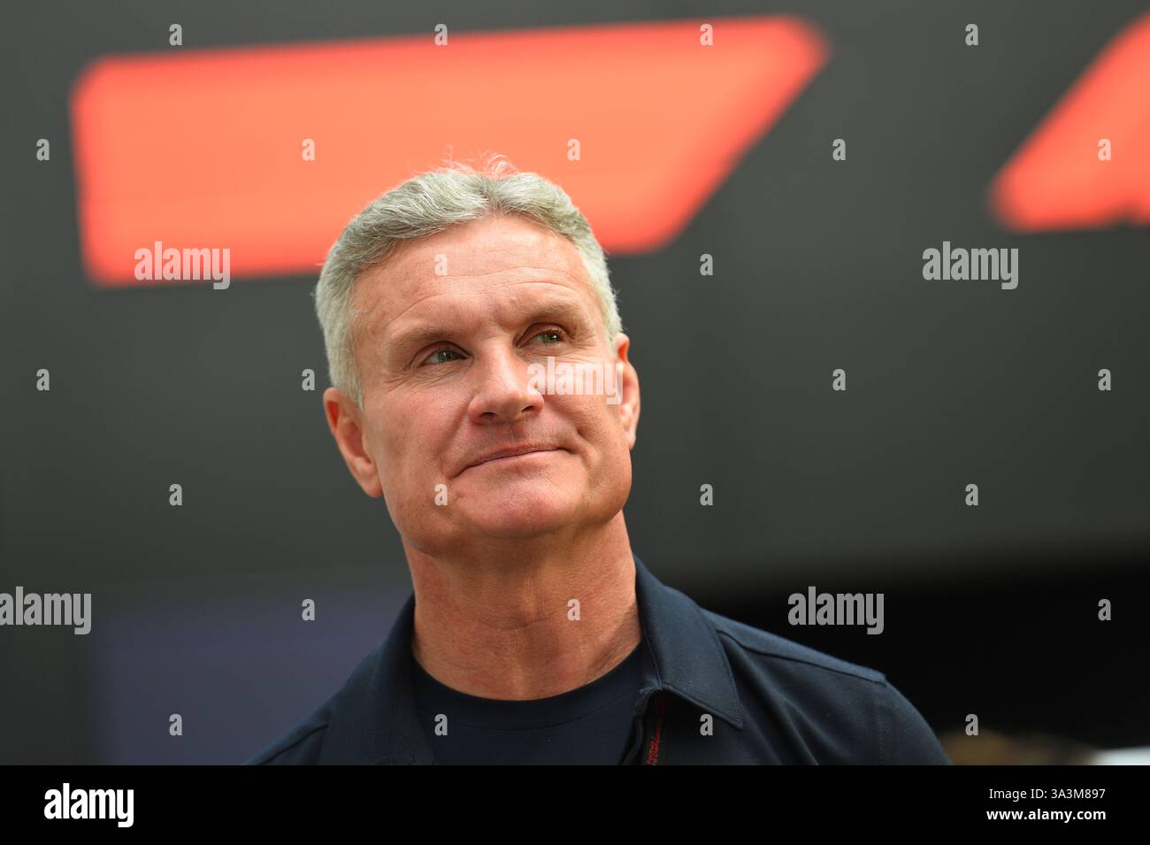 David Coulthard, ancien diffuseur britannique de pilotes de course en Écosse, formule 1 de 1994 à 2008. Coulthard finaliste du championnat de formule 1 2001 Banque D'Images