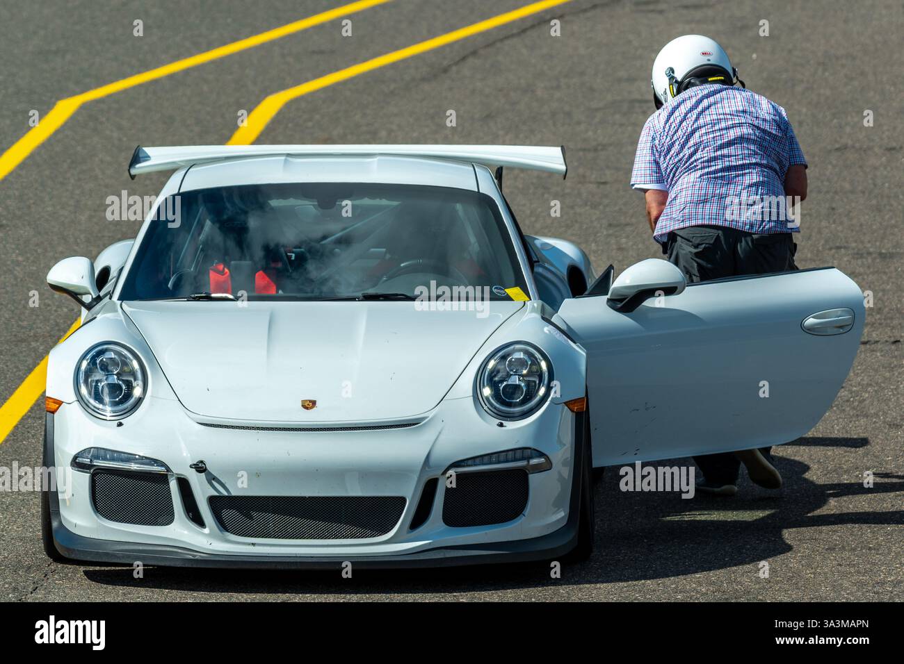 Porsche week-end au circuit Mont-Tremblant, Québec, Montréal, commandité par Aston Martin Montréal. Banque D'Images