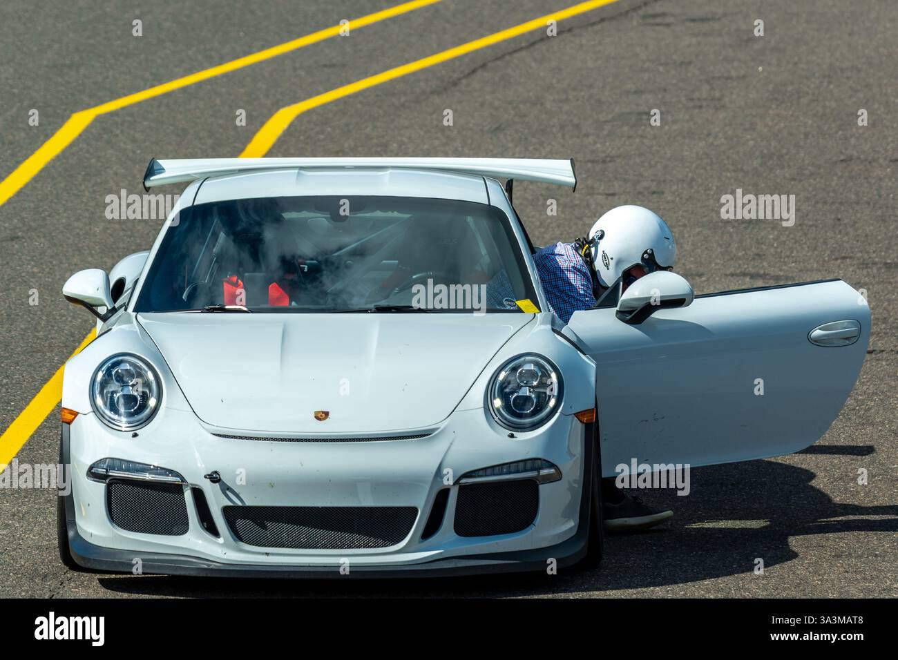 Porsche week-end au circuit Mont-Tremblant, Québec, Montréal, commandité par Aston Martin Montréal. Banque D'Images