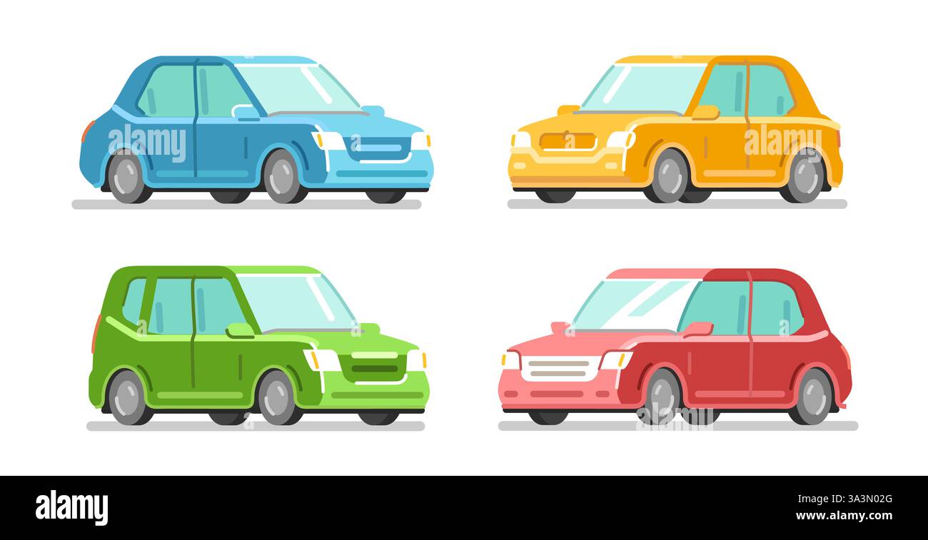 Passager de voiture, set. Concept de transport. Illustration vectorielle de conception plate Illustration de Vecteur