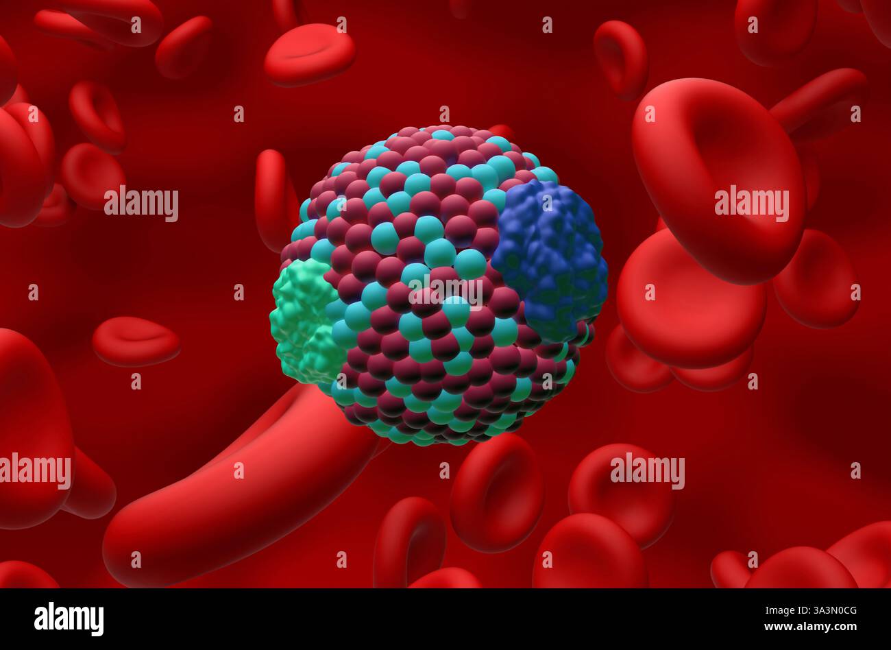 Cholestérol des lipoprotéines de basse densité (LDL) - vue rapprochée illustration 3D. Banque D'Images