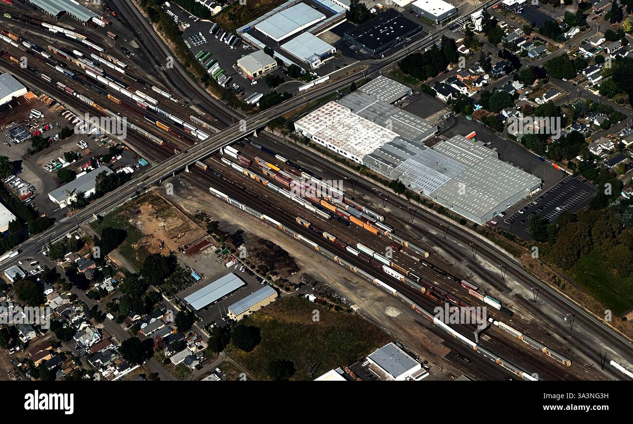 Ariel de gare de Portland Oregon. Banque D'Images