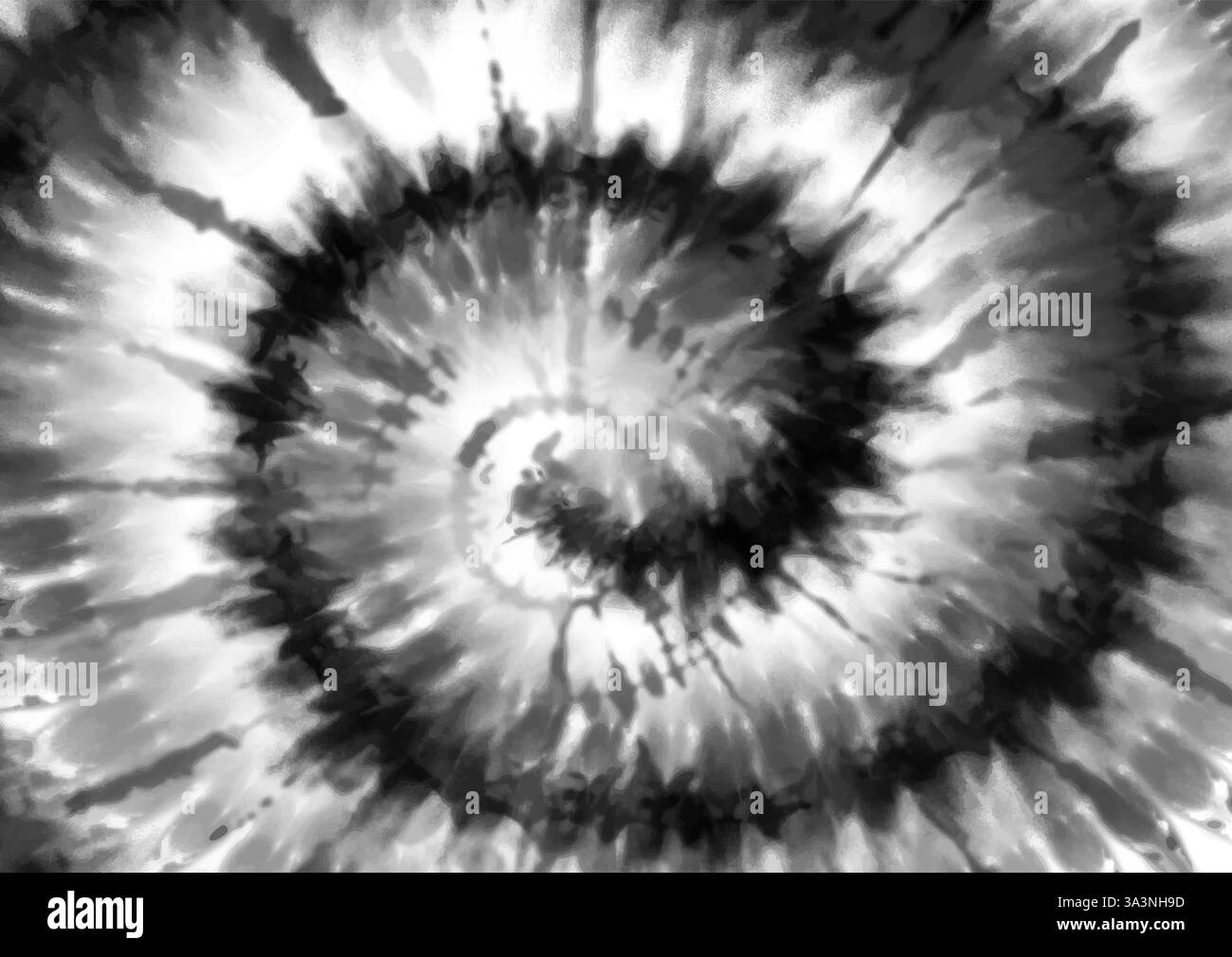 Conception de fond de teinture de cravate peinte à la main en noir et blanc Illustration de Vecteur