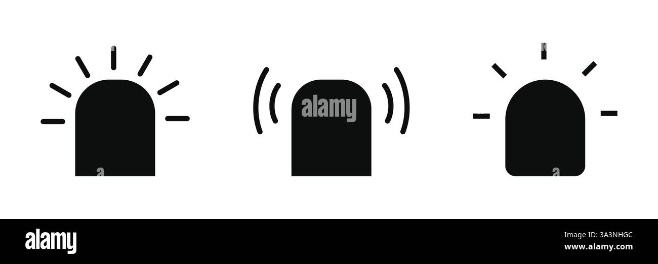 Clignotant, icône vectorielle de sirène d'alarme. isolé sur fond blanc. Illustration de Vecteur