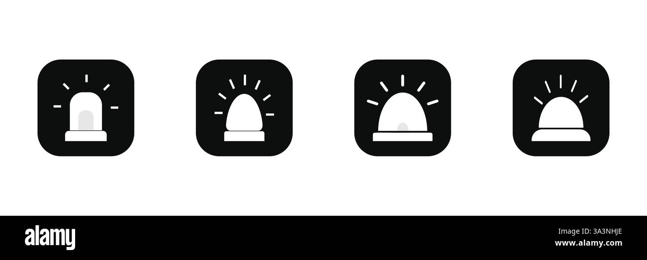 Clignotant, icône vectorielle de sirène d'alarme. isolé sur fond blanc. Illustration de Vecteur