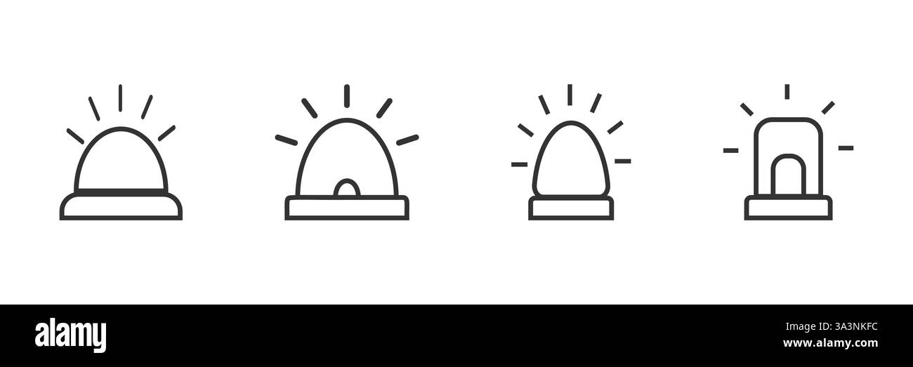 Clignotant, icône vectorielle de sirène d'alarme. isolé sur fond blanc. Illustration de Vecteur