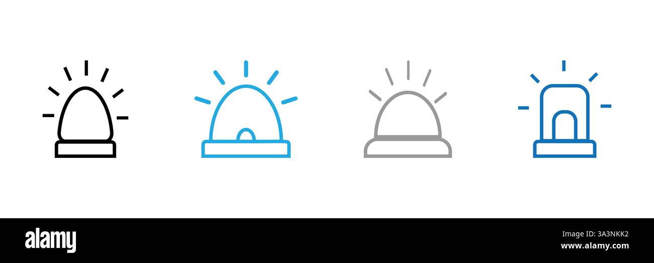 Sirène de police icon collection. Vector illustration isolé Illustration de Vecteur