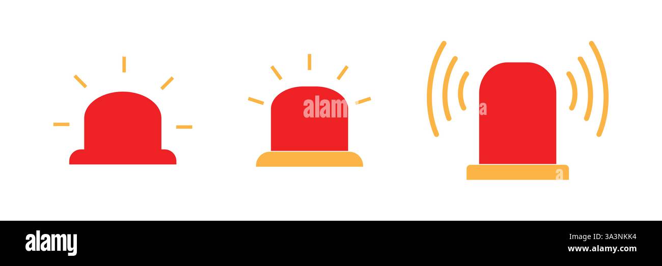 Sirène de police icon collection. Vector illustration isolé Illustration de Vecteur