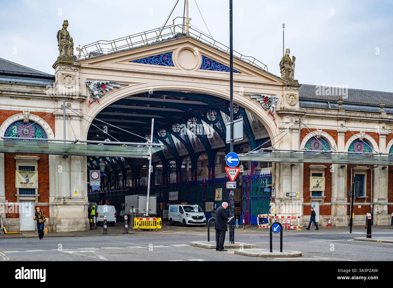 Extérieur de Smithfield Market, Londres, Royaume-Uni, le plus grand marché de la viande en gros au Royaume-Uni et l'un des plus grands en Europe. Banque D'Images