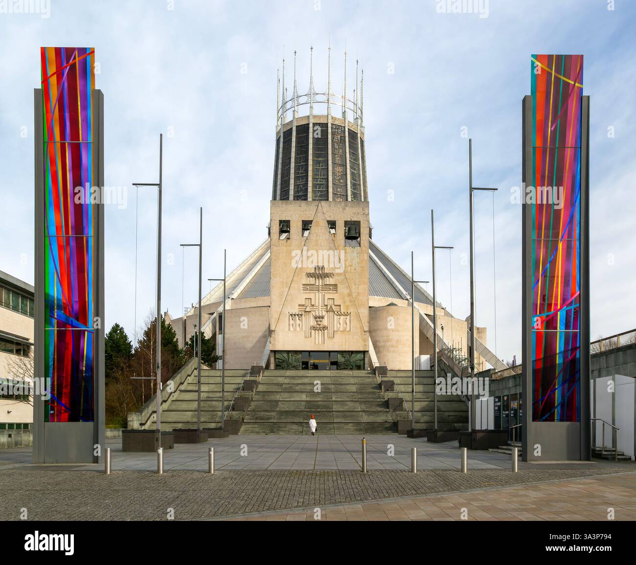 Architecture moderne de l'église Cathédrale catholique romaine, Cathédrale métropolitaine du Christ Roi, ville de Liverpool, Angleterre, Royaume-Uni Banque D'Images