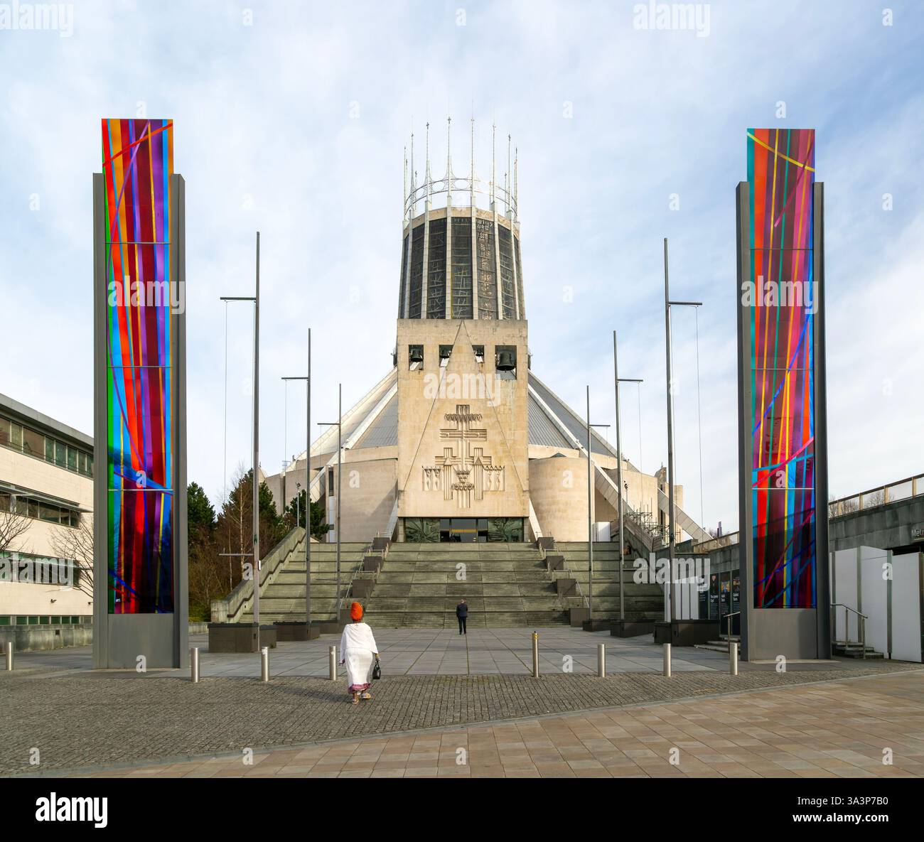 Architecture moderne de l'église Cathédrale catholique romaine, Cathédrale métropolitaine du Christ Roi, ville de Liverpool, Angleterre, Royaume-Uni Banque D'Images