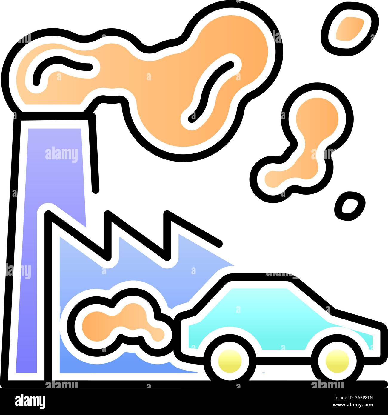 Icône écologie de la pollution atmosphérique. Illustration de la fumée des cheminées d'usine et des véhicules. Symbole de contamination environnementale. Illustration de Vecteur Icône écologie de la pollution atmosphérique. Illustration de la fumée des cheminées d'usine et des véhicules. Symbole de contamination environnementale. Illustration de Vecteur