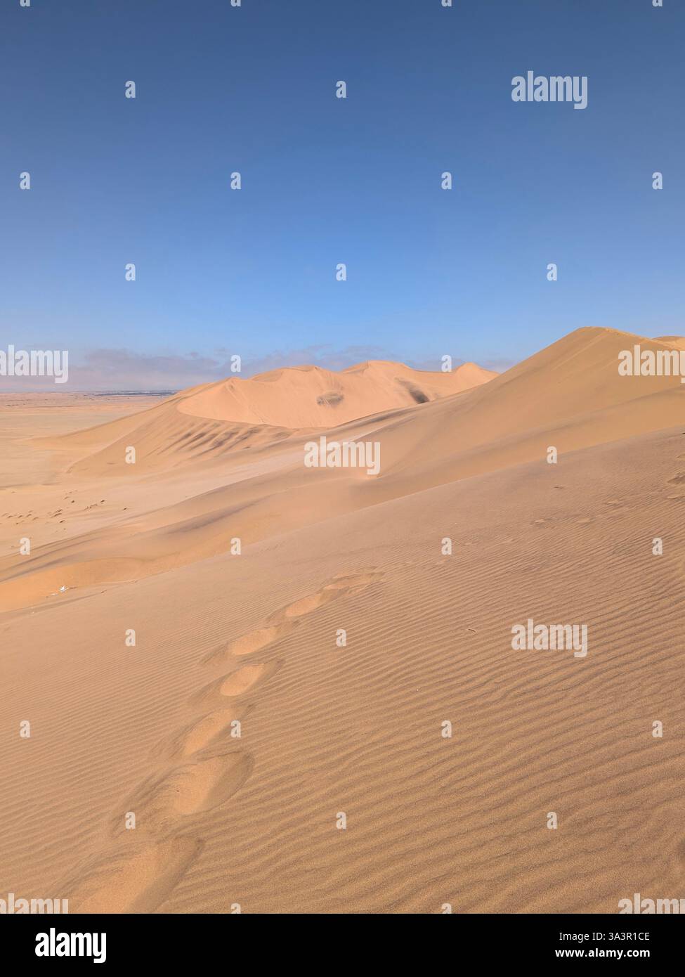 Belle dune de sable désertique montrant les vagues de la dune - Image de stock capturée avec un smartphone