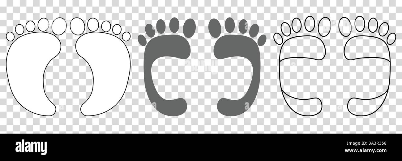 Pieds de bébé avec la collection monogram Illustration de Vecteur