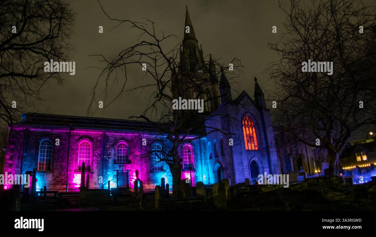 Aberdeen, Écosse - 8 février 2025 : le SPECTRA Light Festival 2025 à Aberdeen, Écosse Banque D'Images