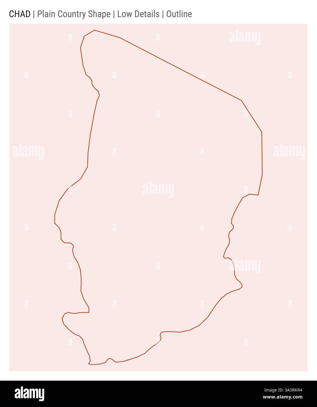 Carte du pays de la plaine du Tchad. Peu de détails. Style de contour. Forme du Tchad. Illustration vectorielle. Illustration de Vecteur
