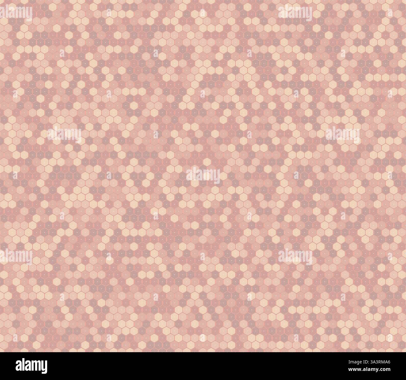 Motif hexagonal design géométrique. Hexagones empilés simples. Tons rouges. Petites formes géométriques hexagonales. Motif sans couture. Illustration de Vecteur