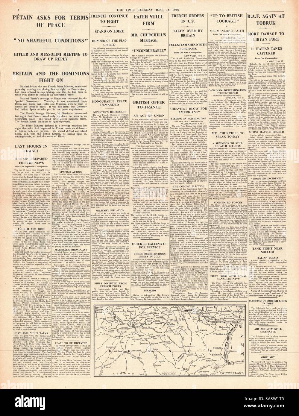 1940 page 6 fois le gouvernement britannique va résister à la fin Banque D'Images
