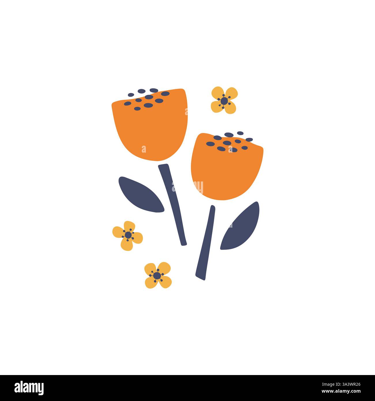 Illustration d'art floral de fleur moderne. Illustration de Vecteur