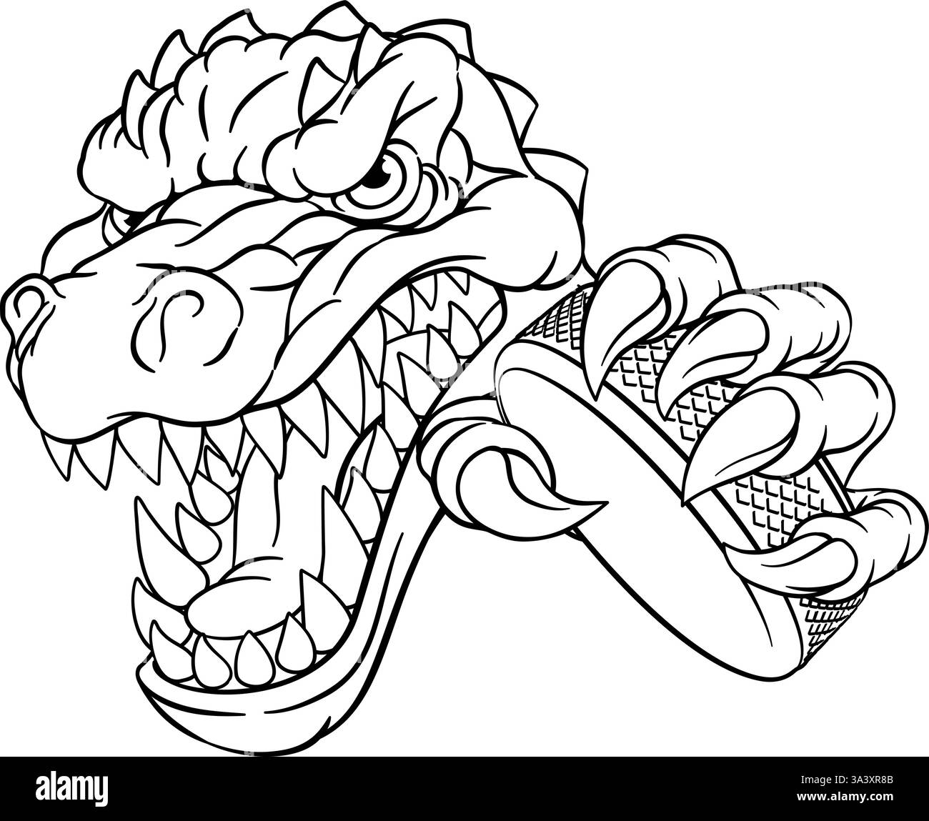 Crocodile Dinosaur Alligator Hockey Mascot Sports Illustration de Vecteur