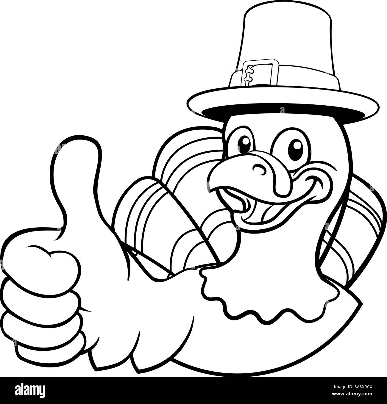 Turquie Thanksgiving Cartoon Bird Christmas Mascot Illustration de Vecteur