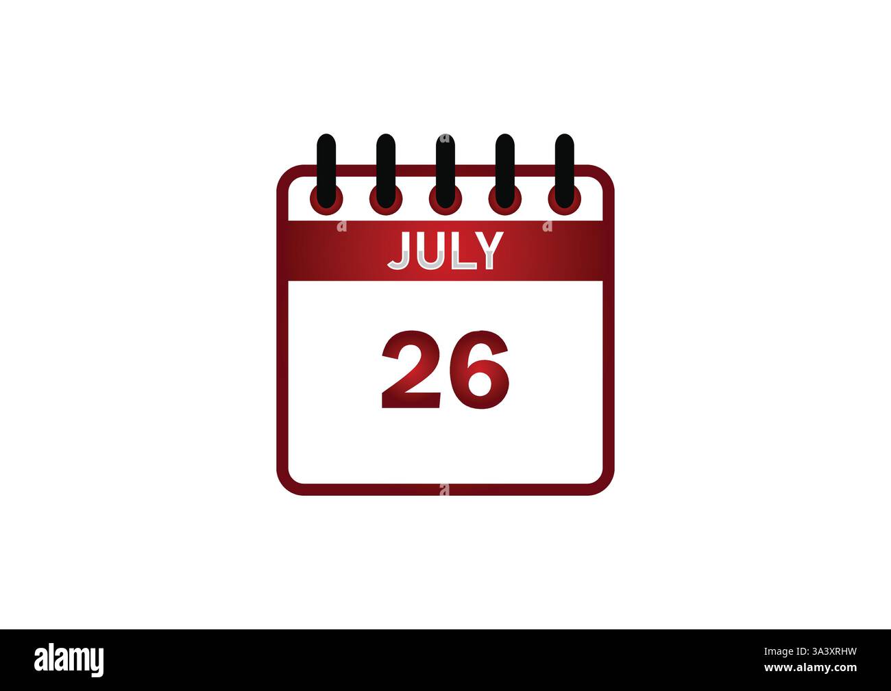 26 july calendar icon Banque d'images détourées - Alamy
