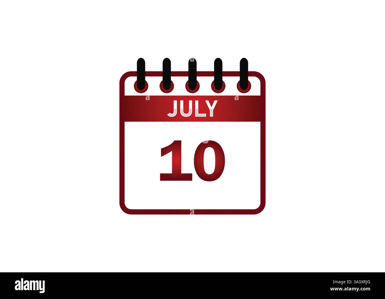 Icône du calendrier du 10 juillet – jours fériés, événements et dates spéciales Illustration de Vecteur