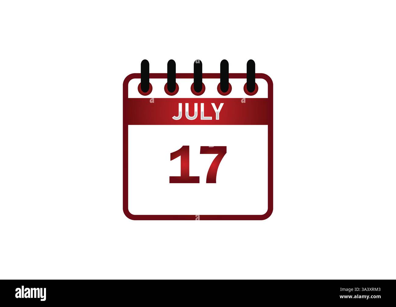 Icône du calendrier du 17 juillet – événements et célébrations importants Illustration de Vecteur