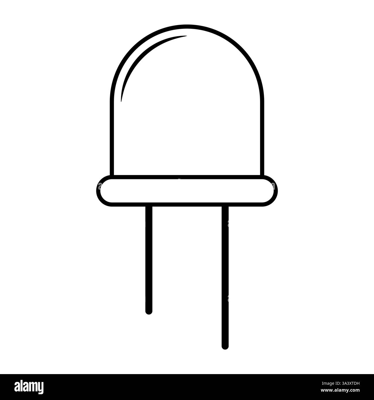 Symbole de composant LED électronique, pour la conception de circuits et les projets d'ingénierie Illustration de Vecteur