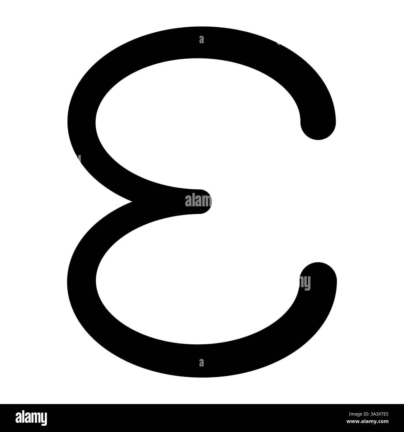 Lettre Epsilon de l'alphabet grec Black Epsilon symbole Illustration de Vecteur Lettre Epsilon de l'alphabet grec Black Epsilon symbole Illustration de Vecteur
