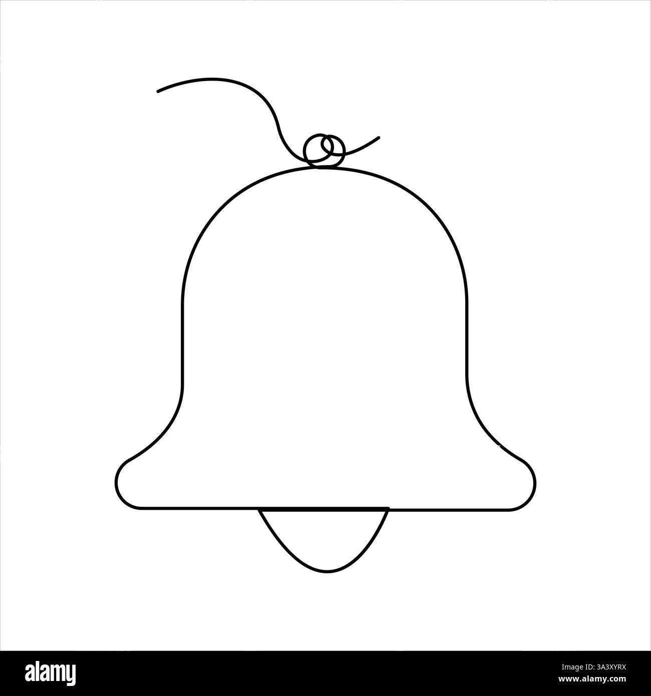 Bell dessin d'art continu d'une ligne de conception. Illustration vectorielle de contour linéaire de conception de cloche Illustration de Vecteur