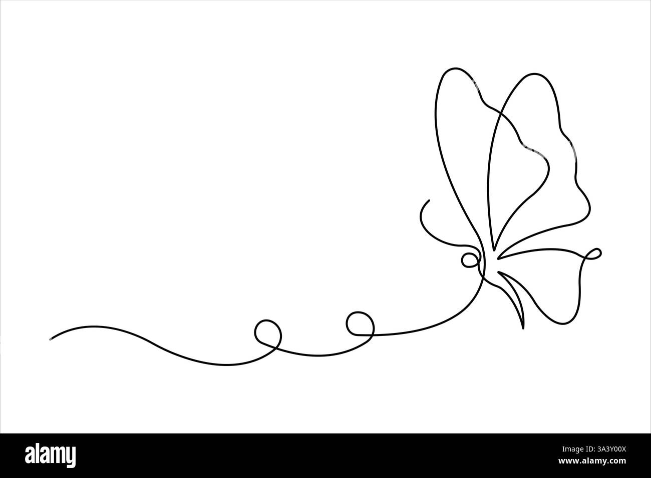 Dessin continu d'une ligne de dessin de papillon Illustration de Vecteur