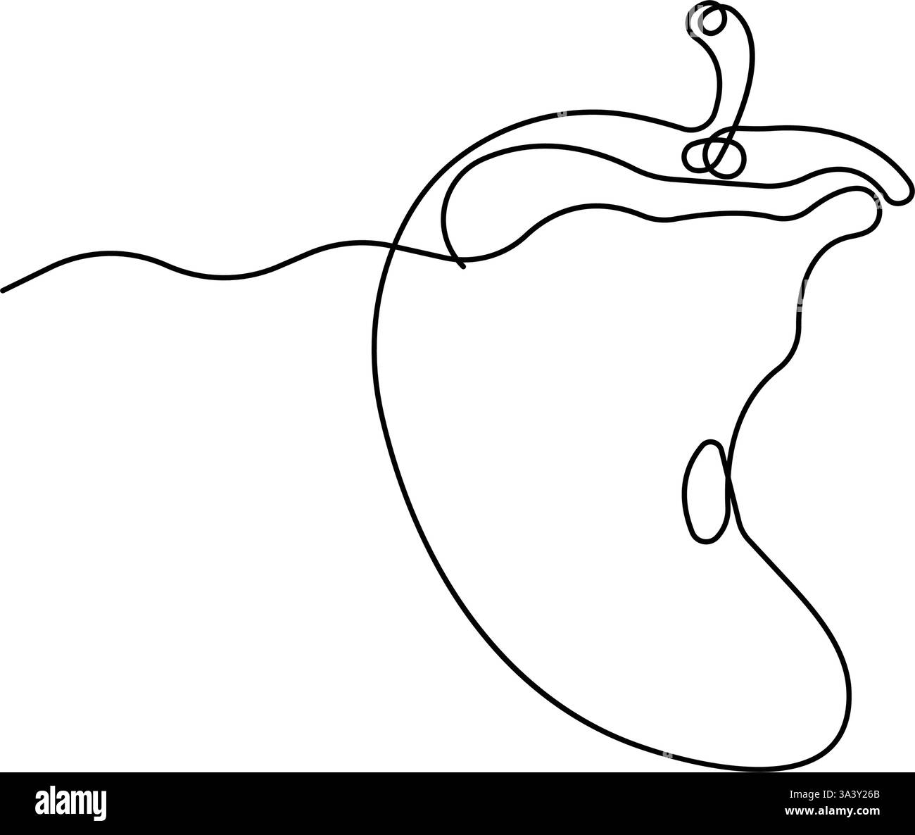 Dessin d'art continu d'une ligne de la conception de fruit de pomme Illustration de Vecteur