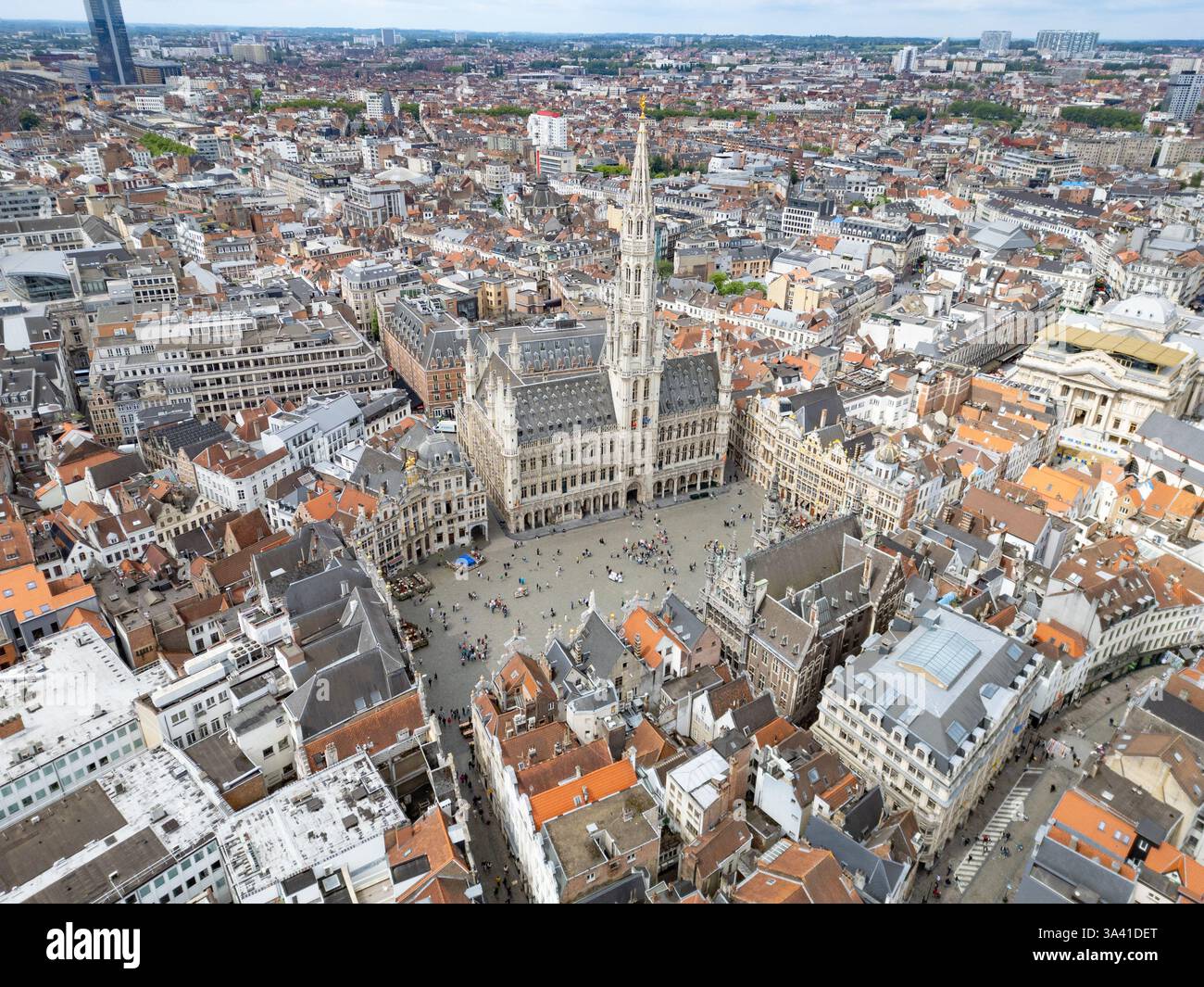 Hôtel de ville de Bruxelles, Grand place, Bruxelles, Belgique Banque D'Images