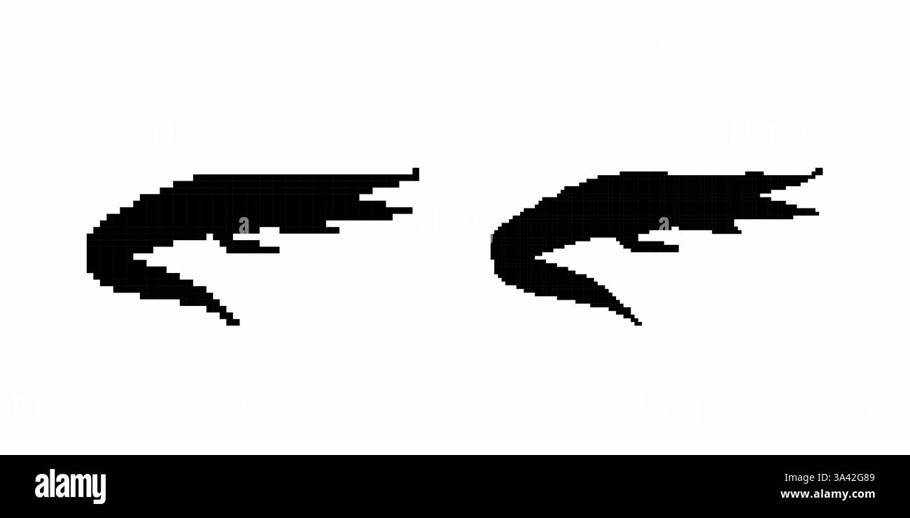 Silhouette de deux queues d'animaux aux bords dentelés en noir et blanc design Illustration de Vecteur