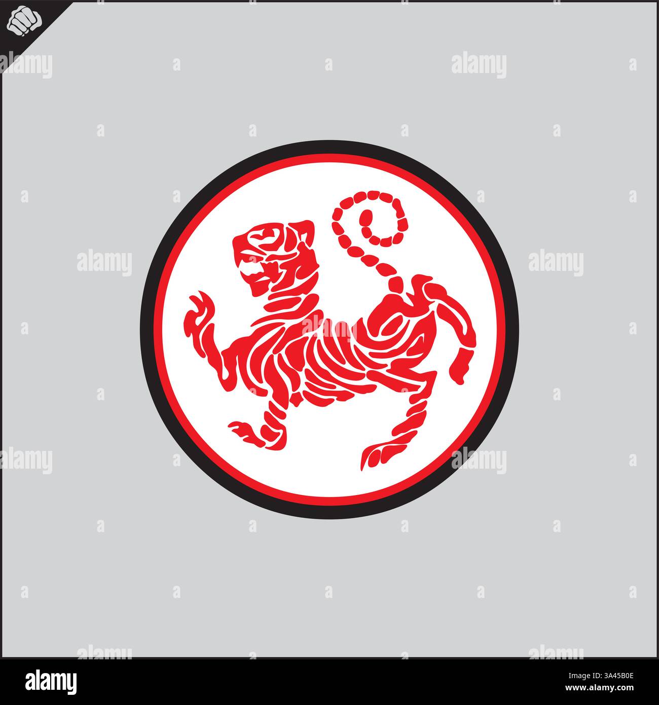 Emblème, symbole arts martiaux SHOTOKAN KARATÉ TIGER Illustration de Vecteur