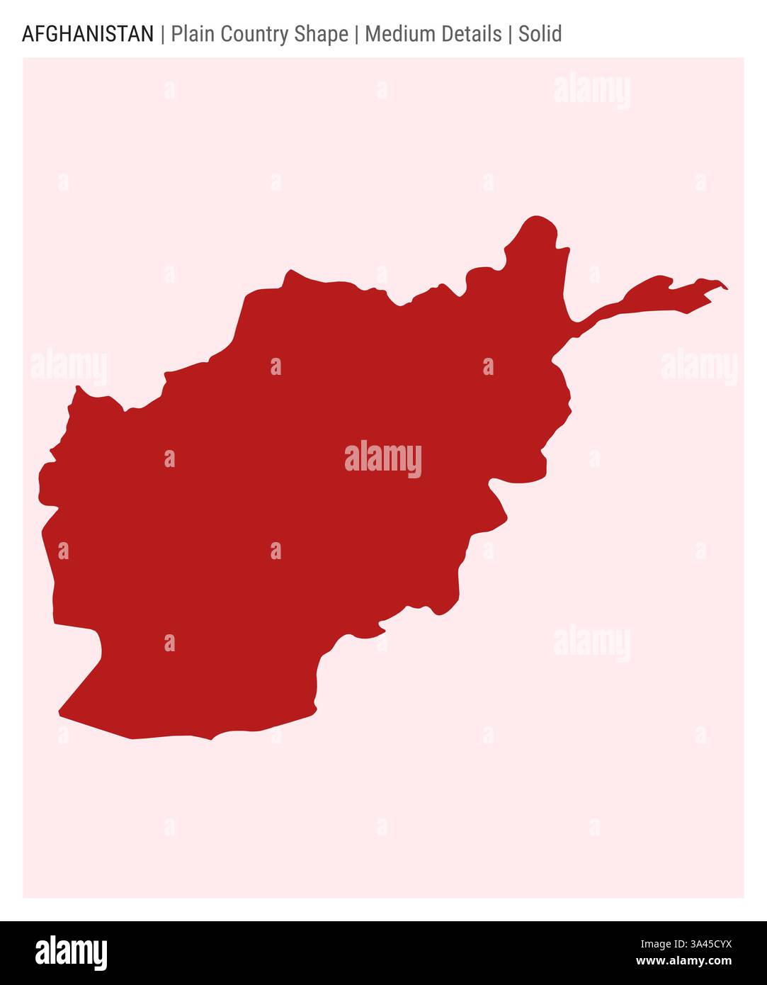 Carte du pays de plaine de l'Afghanistan. Détails moyens. Style Uni. Forme de l'Afghanistan. Illustration vectorielle. Illustration de Vecteur