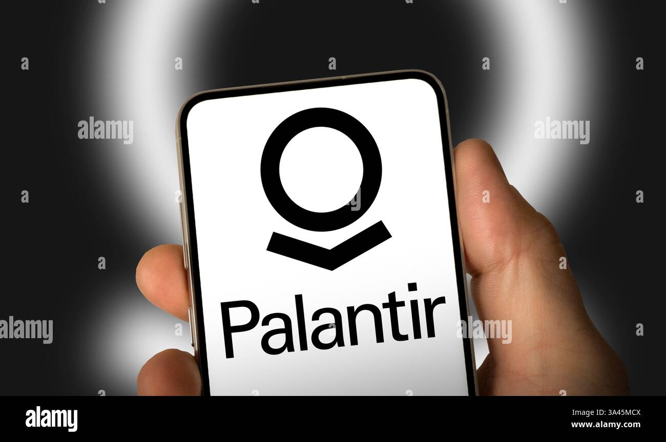 Plates-formes logicielles Palantir pour l'analyse de Big Data Banque D'Images