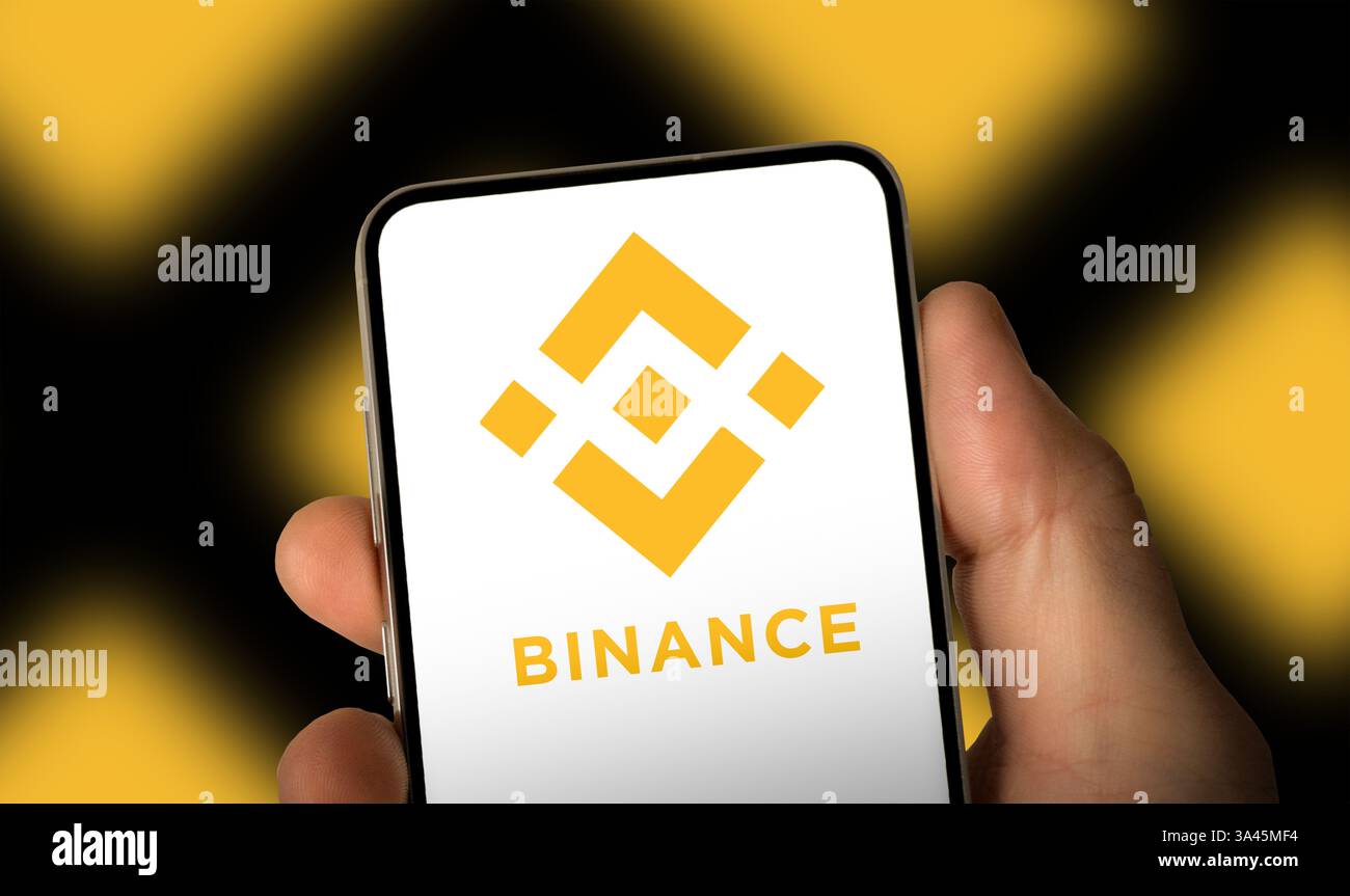Application d'échange de crypto-monnaie Binance Banque D'Images