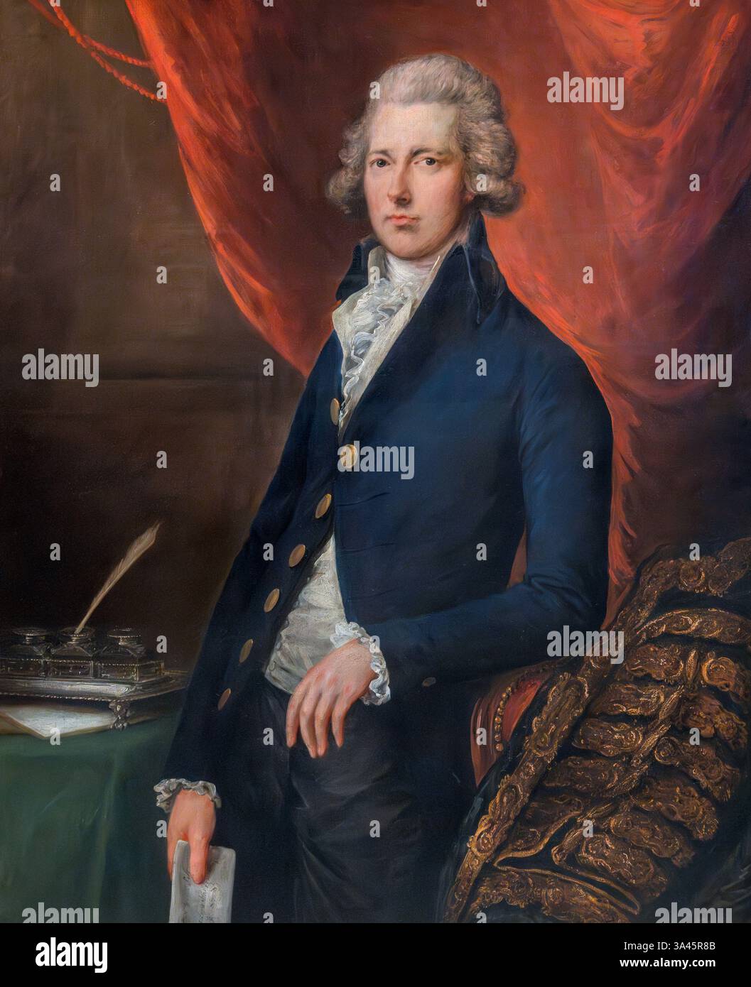 William Pitt. Portrait de William Pitt le jeune (1759-1806), premier ministre britannique à la fin du XVIIIe et au début du XIXe siècle. Peinture de Gainsborough Dupont (1754-1797), huile sur toile, v. 1790 , Banque D'Images