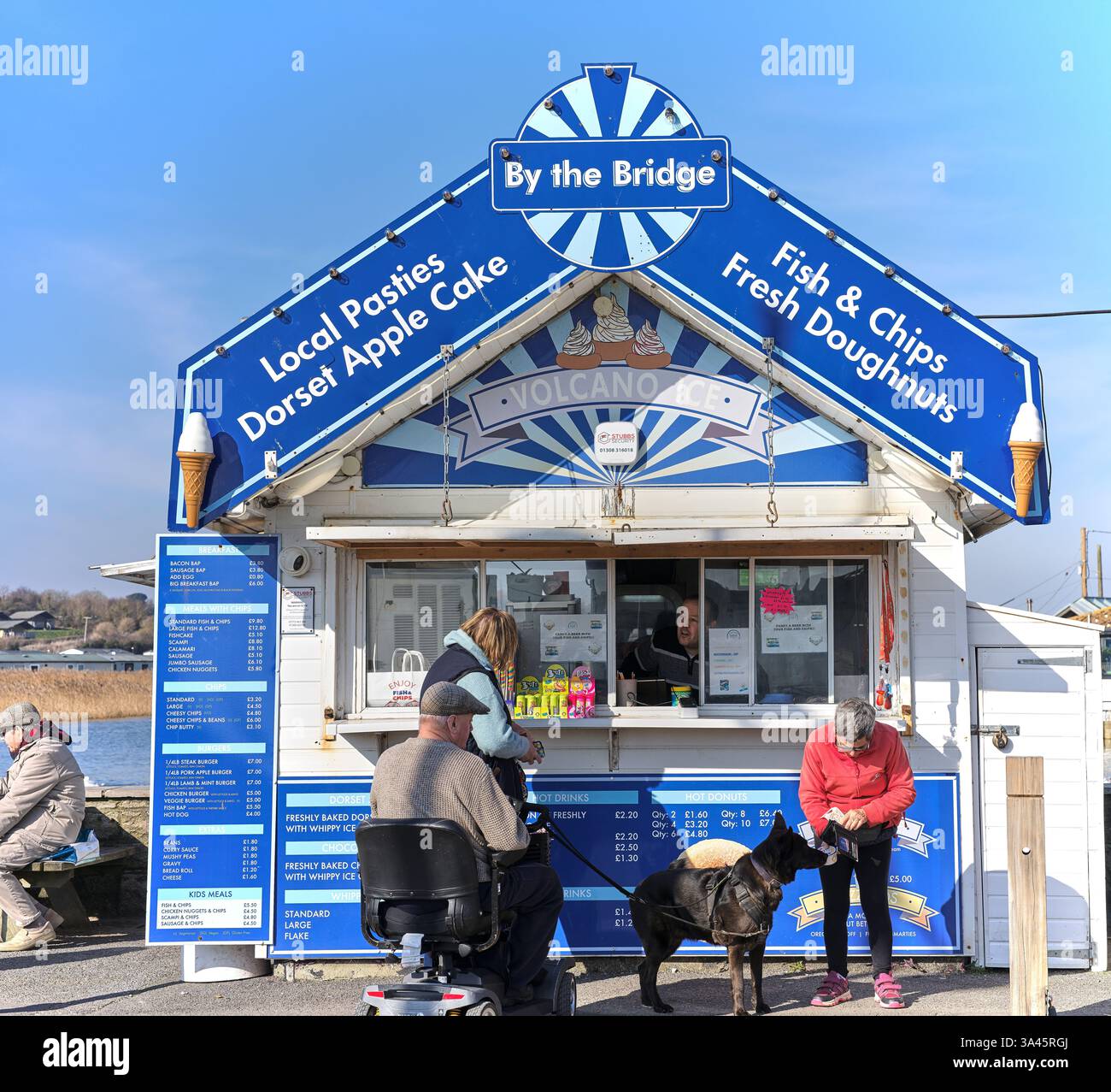Stand de nourriture à West Bay, Angleterre. Banque D'Images