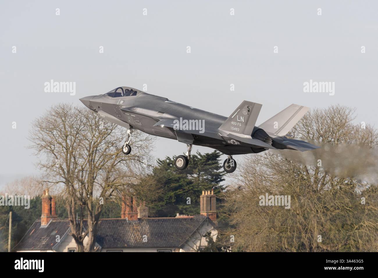 19-5493 - USAF Lockheed Martin F-35A au départ de RAF Lakenheath, Suffolk Banque D'Images