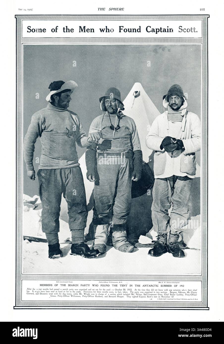 1913 le groupe de recherche de sphère qui a trouvé le capitaine Scott Banque D'Images