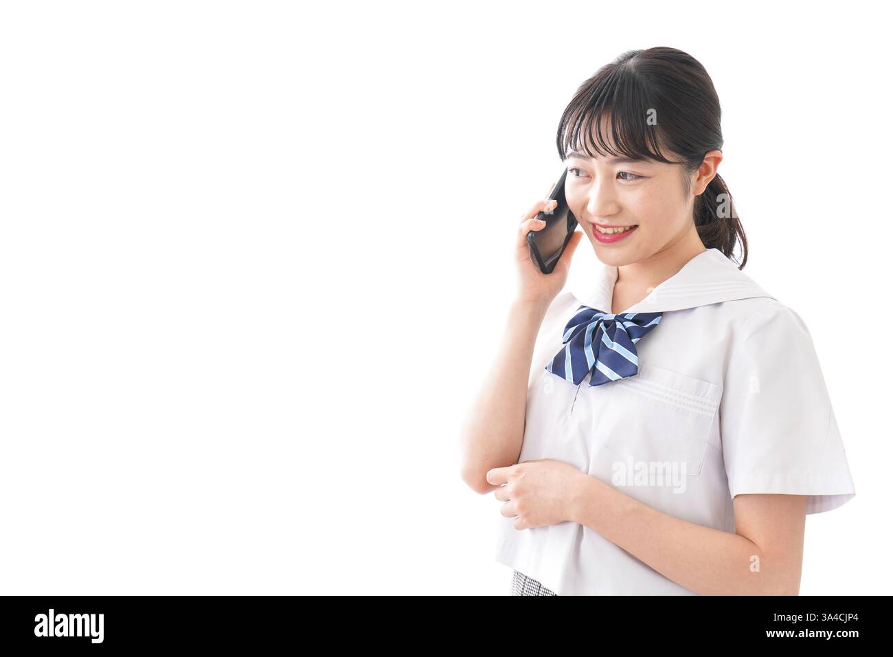 Étudiant utilisant un smartphone Banque D'Images