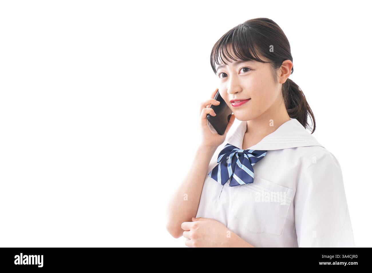 Étudiant utilisant un smartphone Banque D'Images