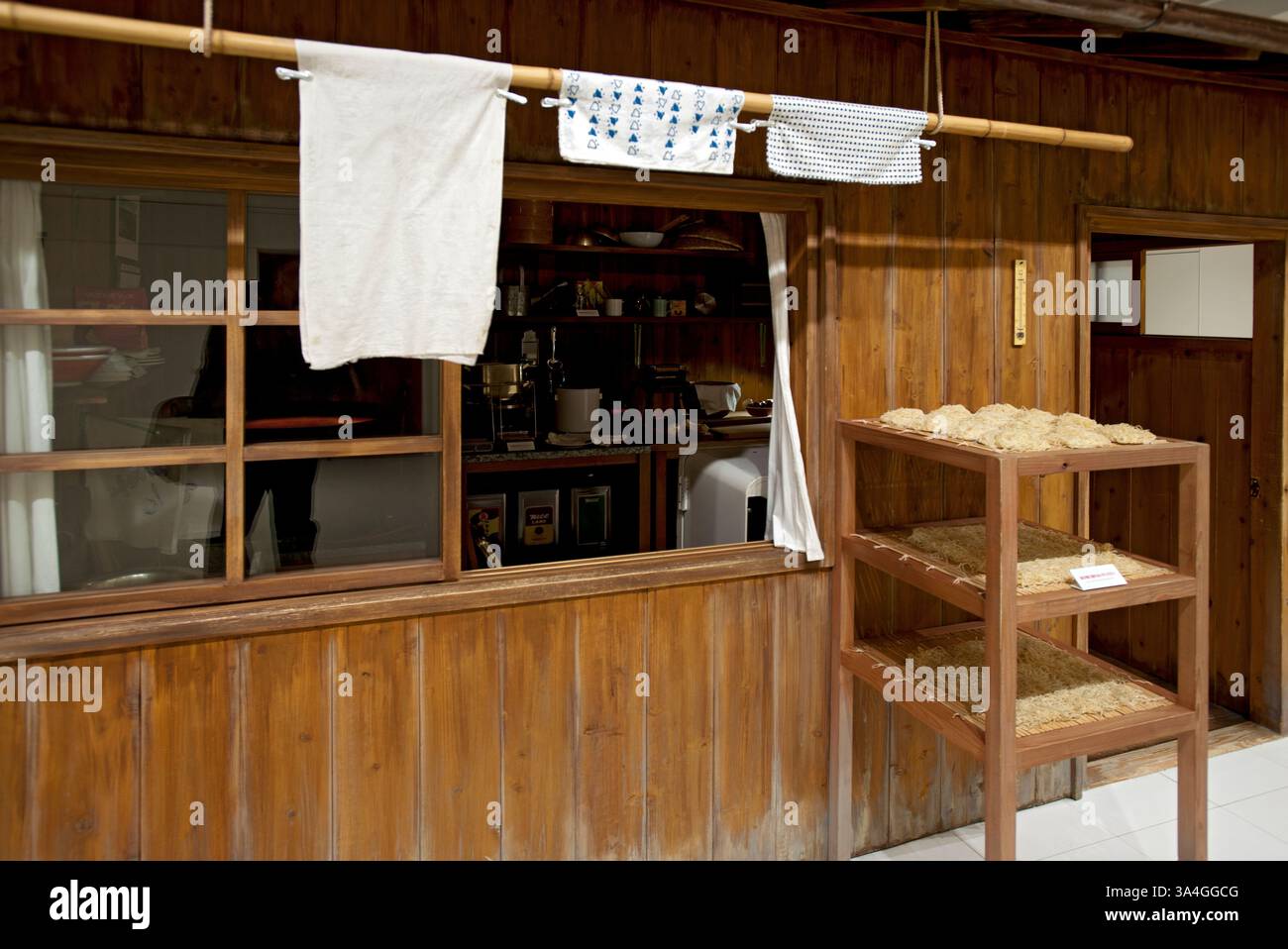 Le hangar d'atelier d'Ando Momofuku, fondateur de Nissin Food Company et inventeur de Cup Noodles au Cup Noodles Museum à Yokohama, au Japon. Banque D'Images