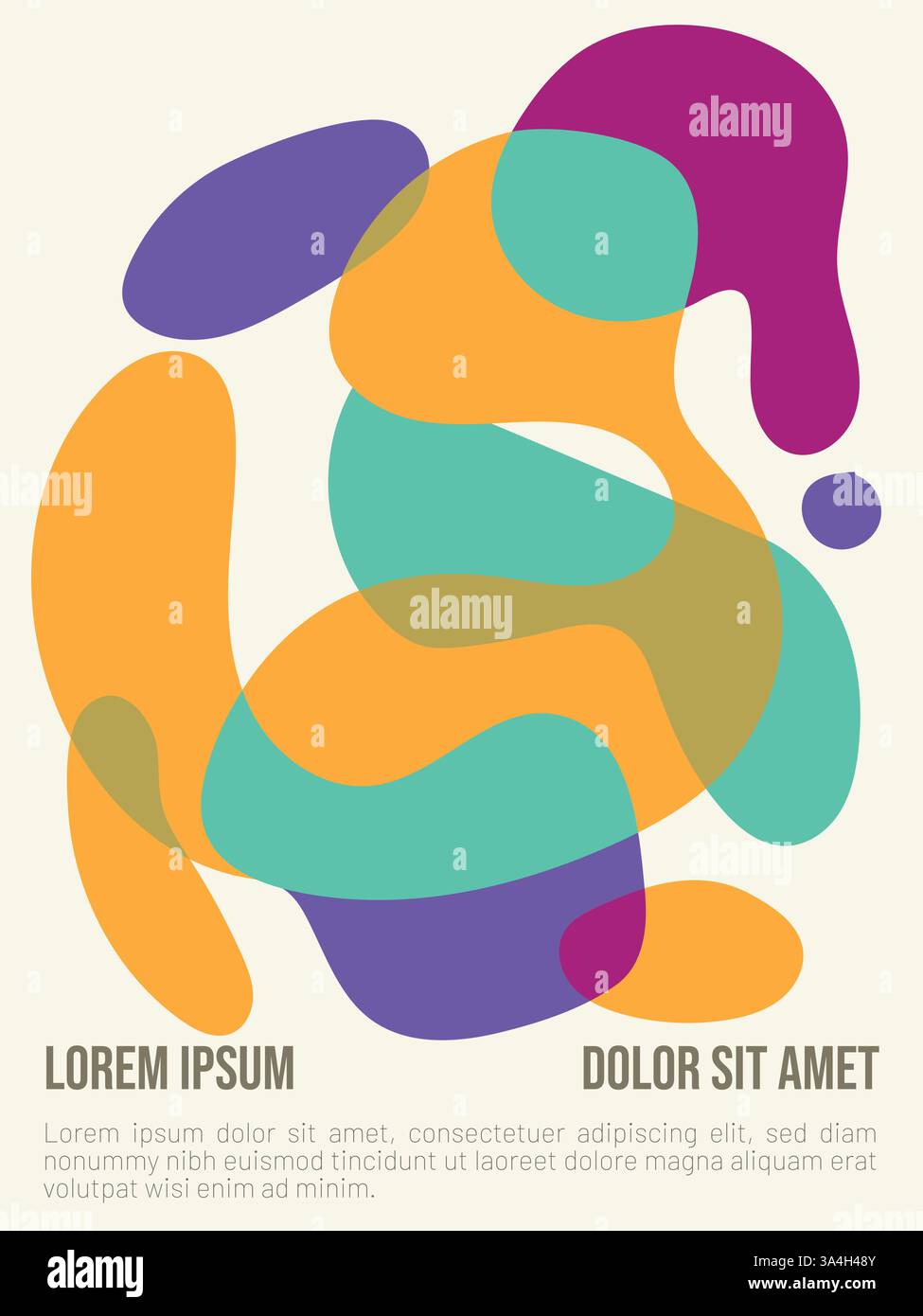 Affiche d'art d'été dans le style vectoriel Bauhaus. modèle d'affiche d'été de style bauhaus abstrait avec exemple d'illustration vectorielle de texte Illustration de Vecteur