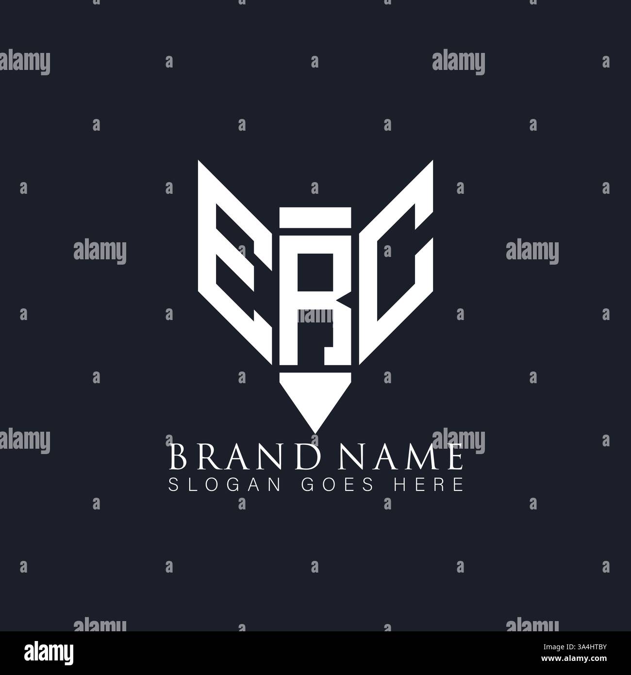 ERC unique moderne moderne abstrait géométrique initiales géométriques vectorielles design de logo de lettre. Logo monogramme ERC. Illustration de Vecteur