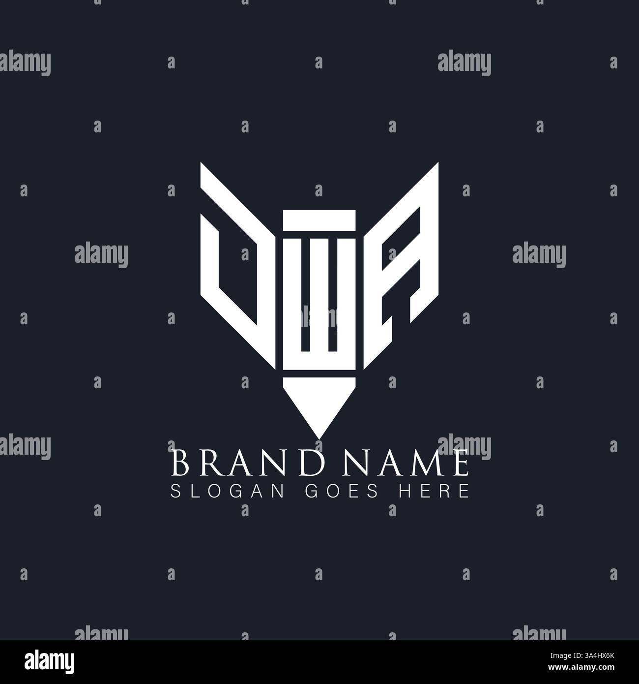 DWA unique moderne plat abstrait géométrique initiales géométriques vectorielles design de logo de lettre. Logo monogramme DWA. Illustration de Vecteur